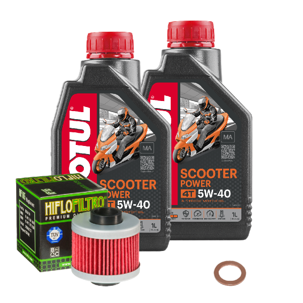 Aprilia Leonardo 125 Service Kit Ölwechsel Öl Motul Scooter 5W40 MA Ölfilter