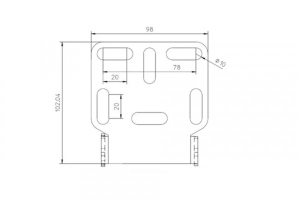 HIGHSIDER CNC Kennzeichen Halteplatte mit Uni- Halter Typ 2, schwarz eloxiert