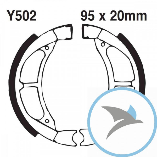Bremsbacken mit Feder EBC gerillt - Y502G