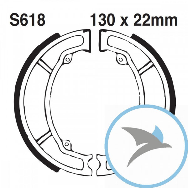 Bremsbacken mit Feder EBC gerillt - S618G