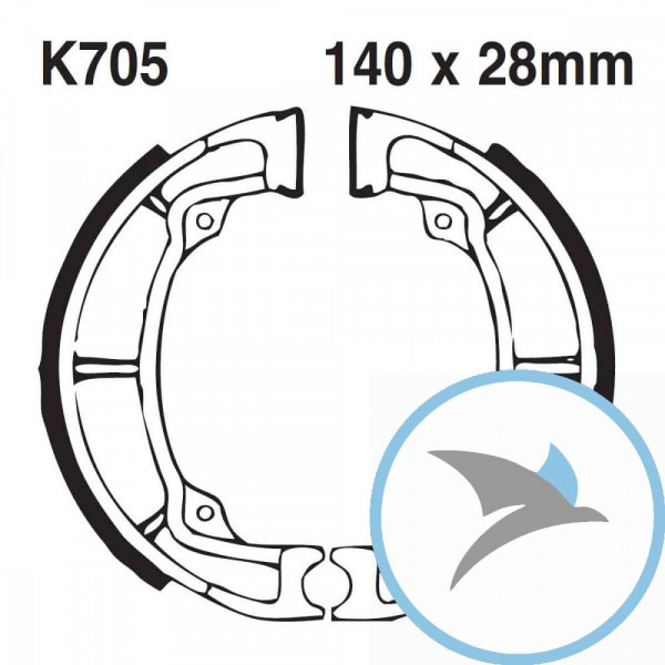 Bremsbacken mit Feder EBC - K705