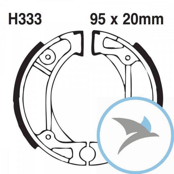 Bremsbacken mit Feder EBC gerillt - H333G