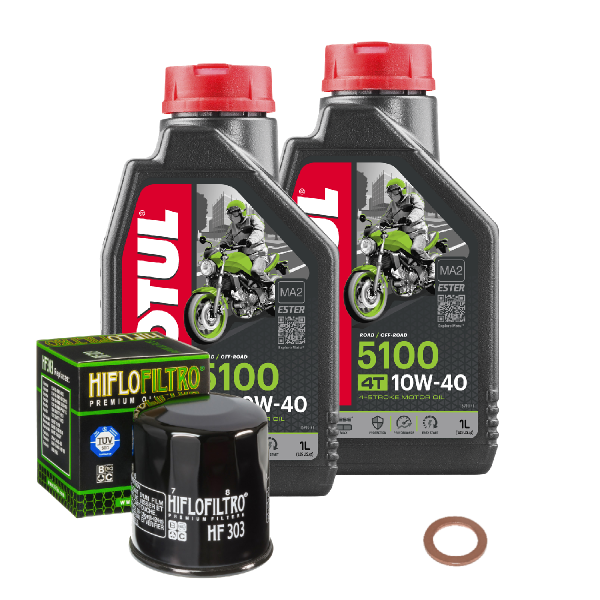 Kawasaki ER-6F 650 E Service Kit Ölwechsel Öl Motul 5100 10W40 Ölfilter