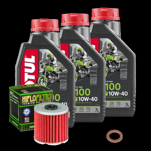 Kawasaki KLF 250 A Bayou 2WD Service Kit Öl Motul 5100 10W40 Ölfilter