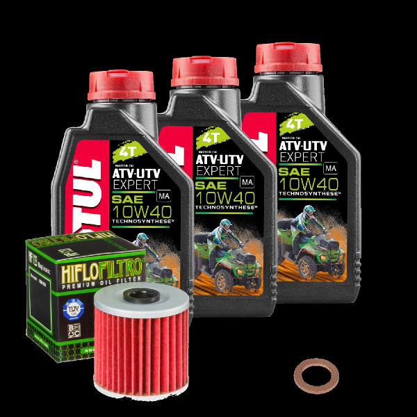 Kawasaki KLF 250 A Bayou 2WD Service Kit Öl Motul ATV-UTV 10W40 Ölfilter