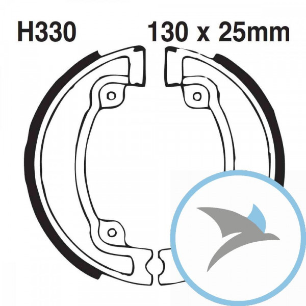Bremsbacken mit Feder EBC gerillt - H330G