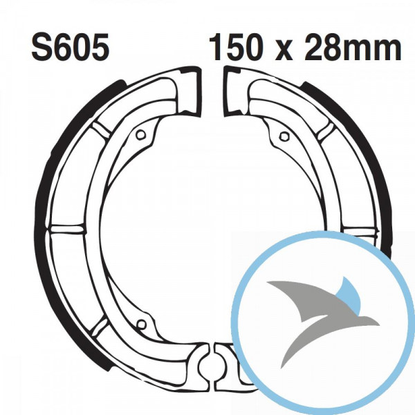 Bremsbacken mit Feder EBC gerillt - S605G