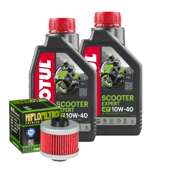 Peugeot Satelis 125 2 ABS SBC Service Kit Öl Motul Scooter 10W40 MA Ölfilter