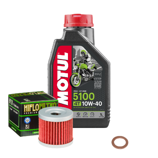 Suzuki GN 125 Service Kit Ölwechsel Öl Motul 5100 10W40 Ölfilter