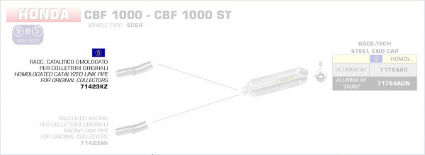 71423KZ-Arrow Verbindungsrohr mit Kat Honda CBF 1000/ST (SC64) `10/13