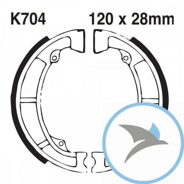 Bremsbacken mit Feder EBC gerillt - K704G