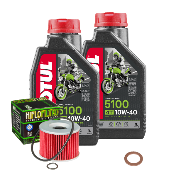 Kawasaki EL 250 B Eliminator Service Kit Öl Motul 5100 10W40 Ölfilter