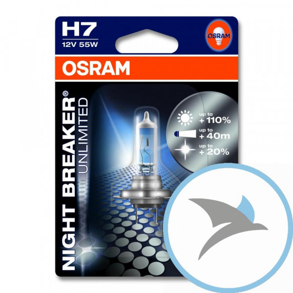 Lampe H7 12V55W 1er Blister Night Breaker Unlimited